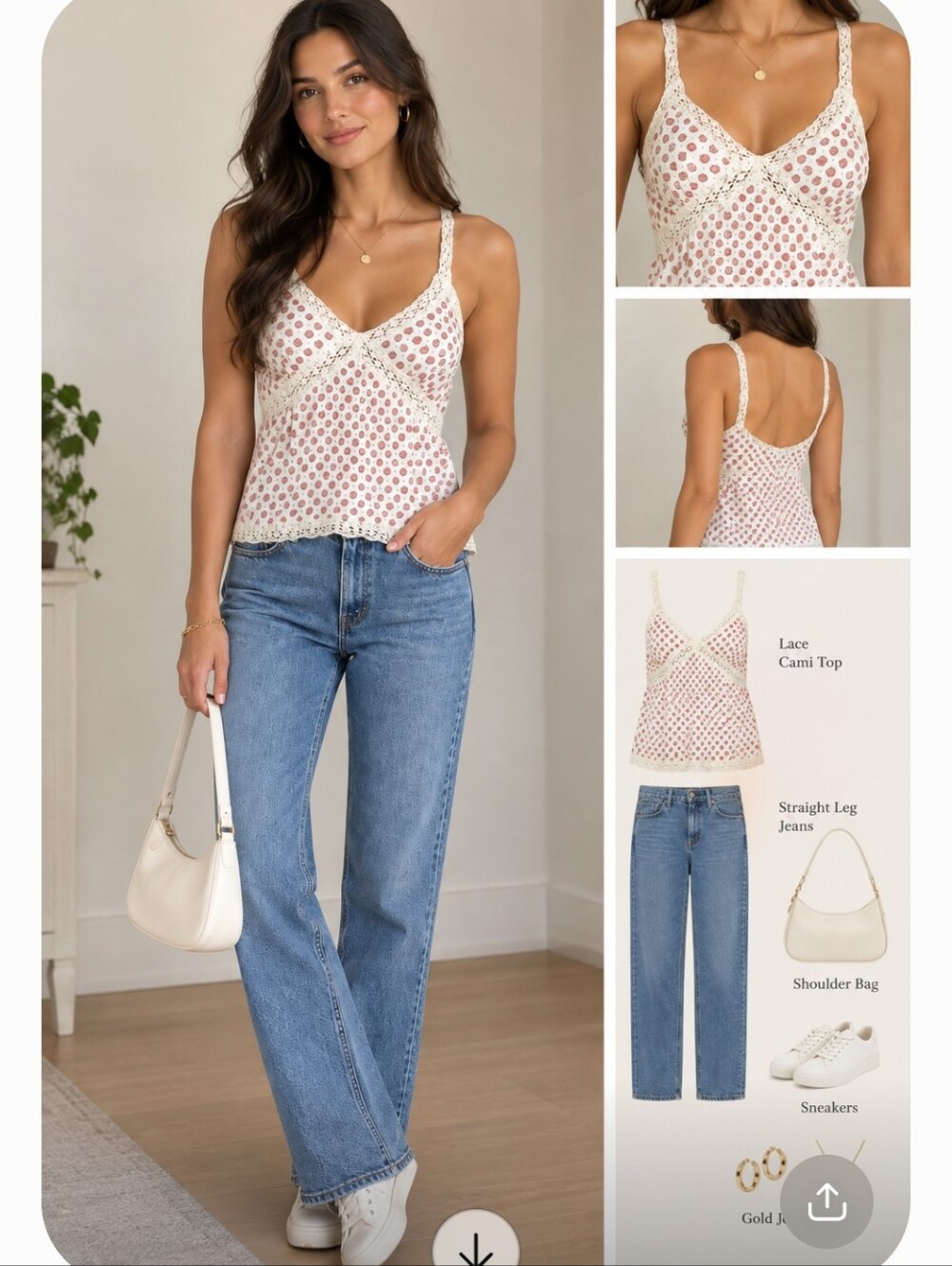 American Eagle Y2K, 90's Cami Lace Tank Top Size 6